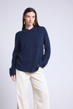Vera Women's Buttoned Shirt - Navy Blue - Women