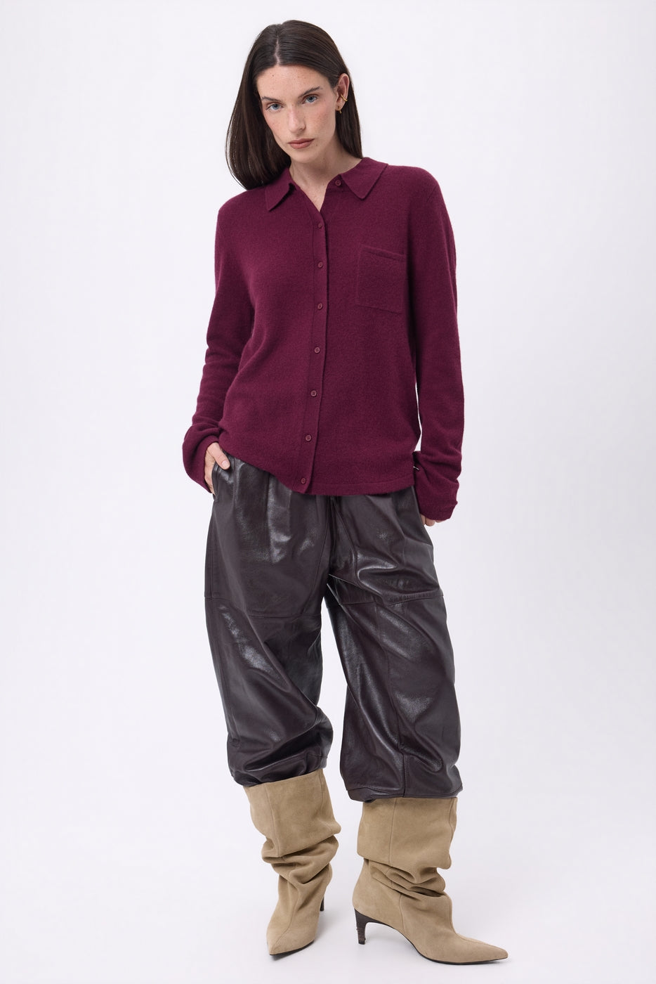 Vera Shirt - Wine Red - Women