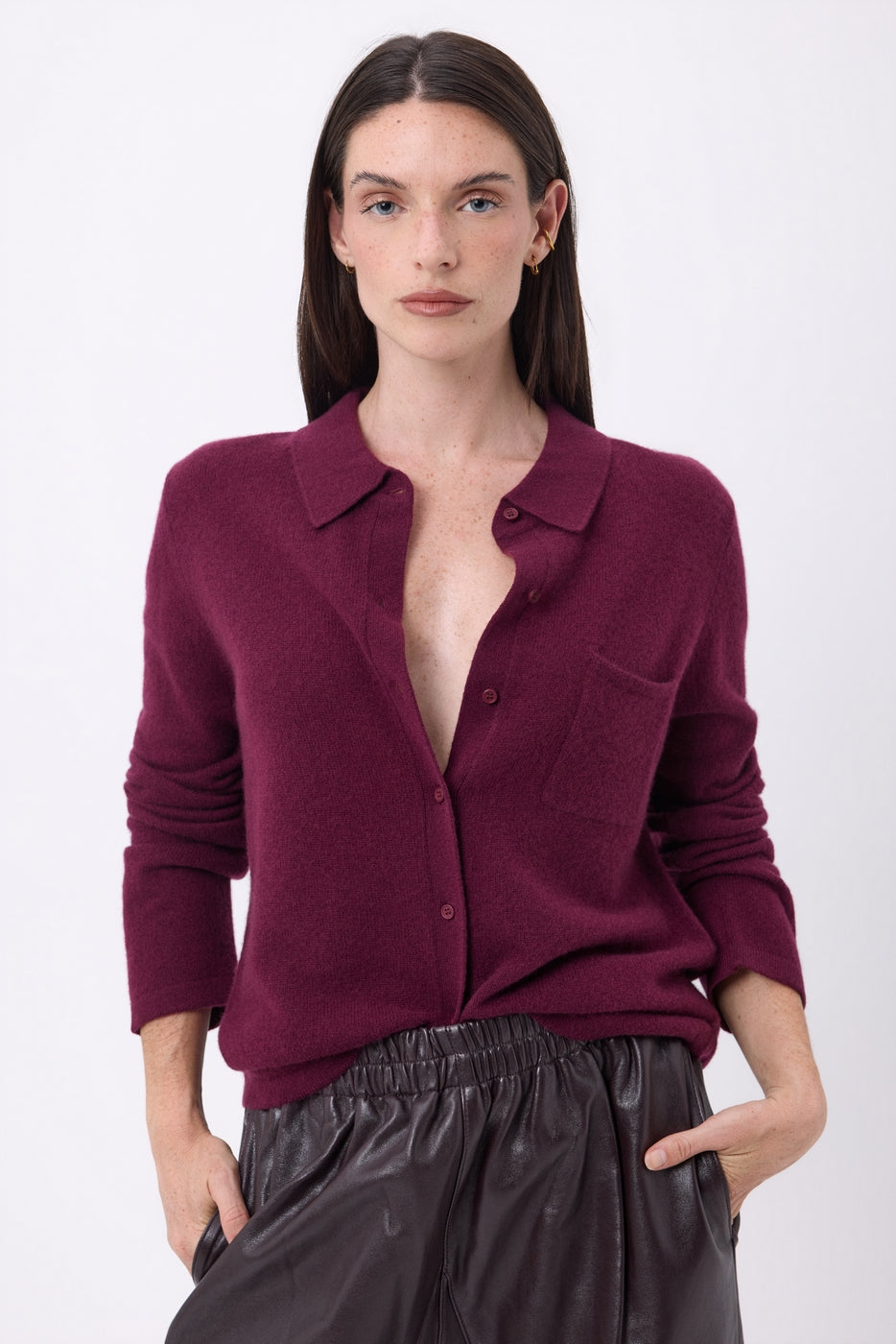 Vera Shirt - Wine Red - Women