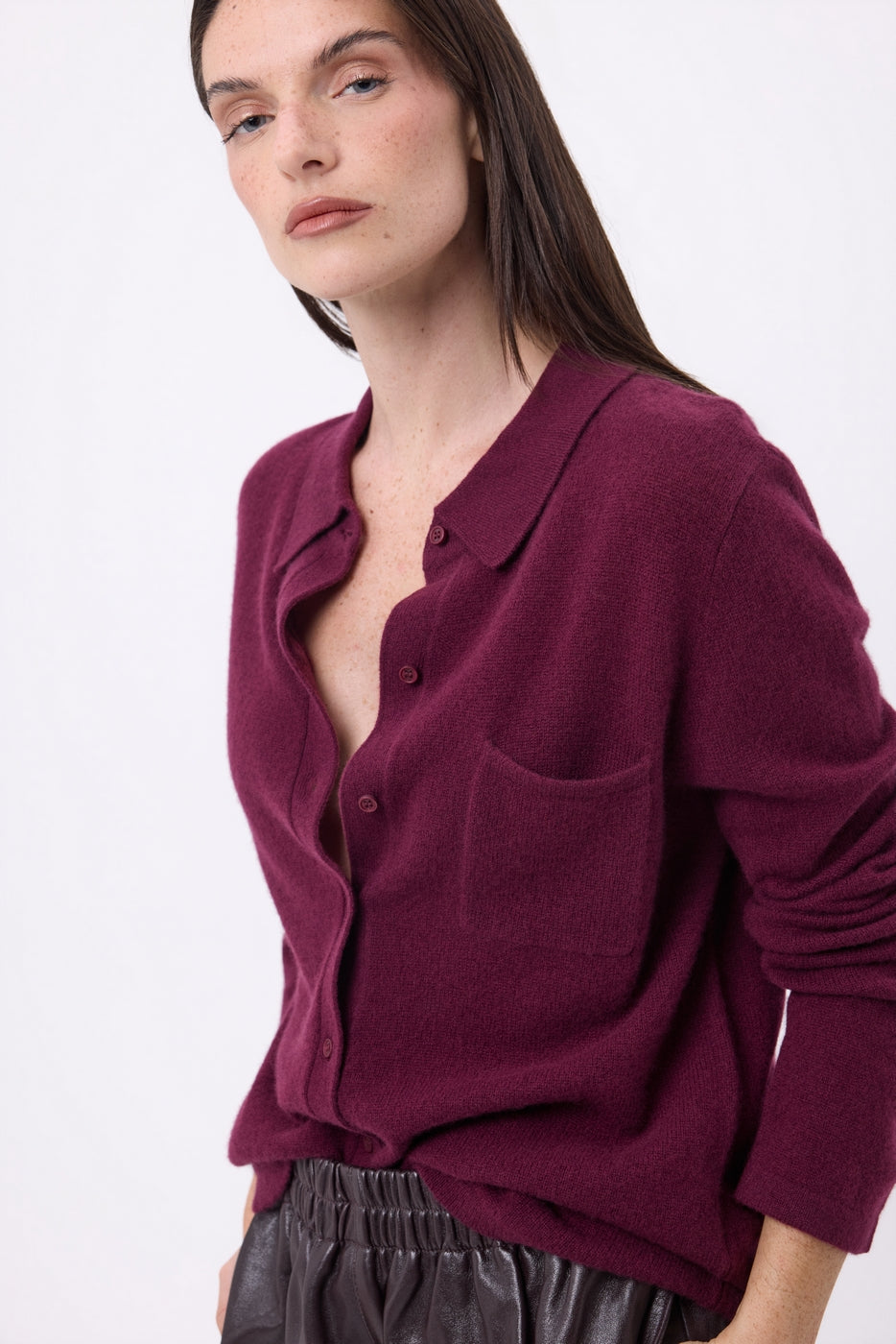Vera Shirt - Wine Red - Women