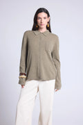 Chemise Boutonnee Femme Vera - Vert Khaki - Femme - 100% Cachemire