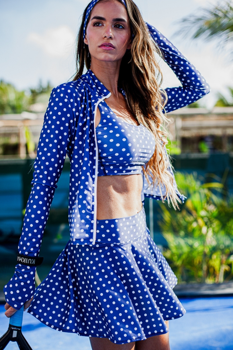 Veste Selena - Bleue À Pois Blancs