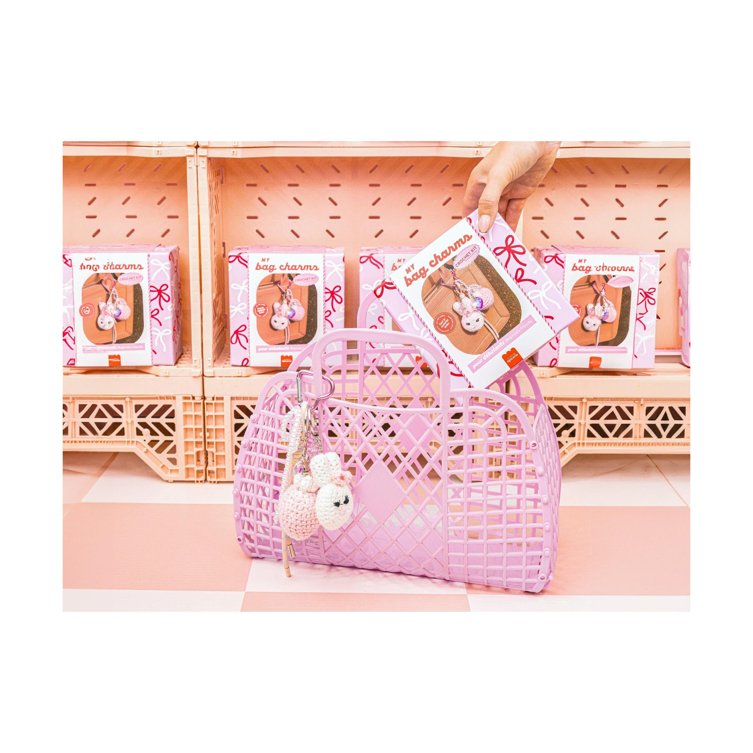 Kit de ganchillo para principiantes - Charms para bolsos - Glam Pink