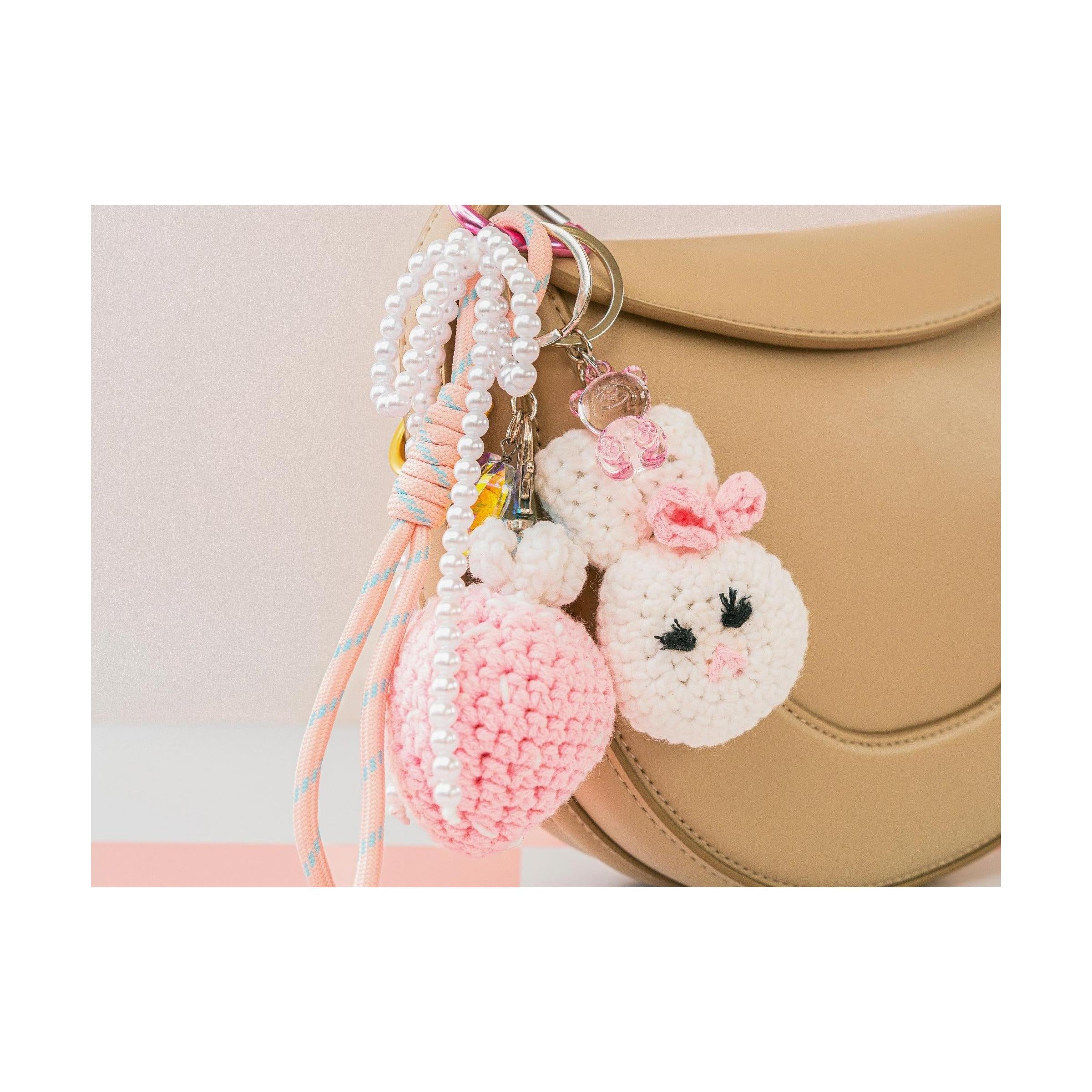 Kit de ganchillo para principiantes - Charms para bolsos - Glam Pink