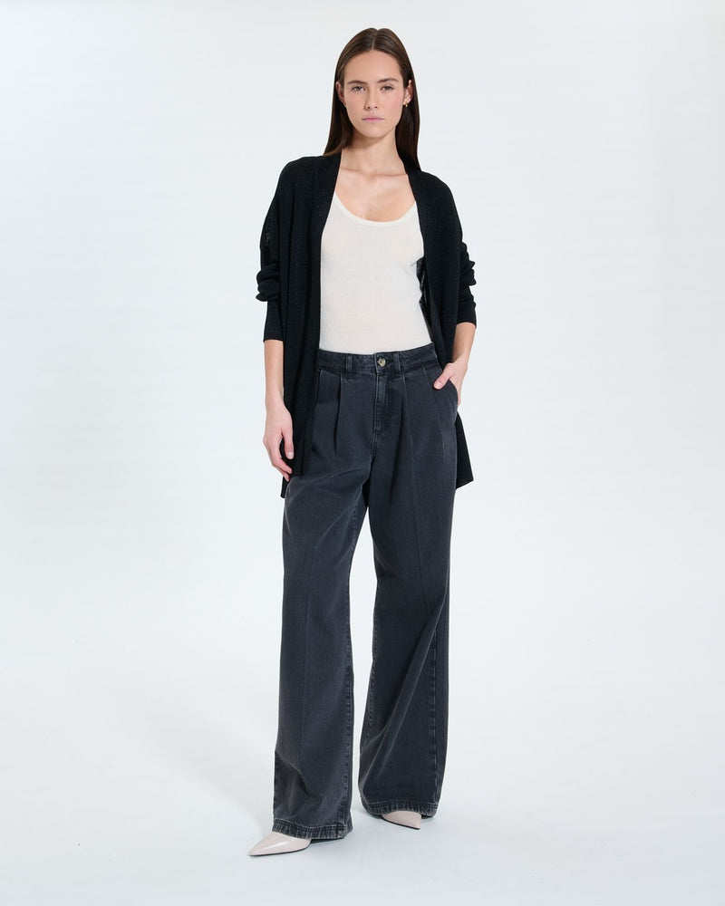 Gilet long noir pailleté_2