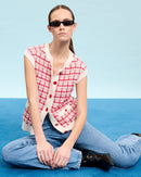 Gilet sans manches façon tweed bicolore_1