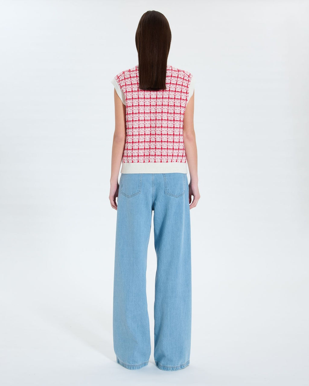 Two-tone tweed-style sleeveless vest_4