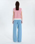 Two-tone tweed-style sleeveless vest_4