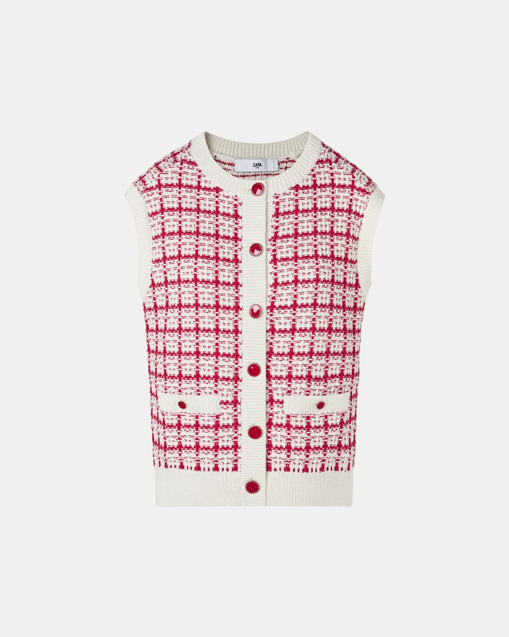 Two-tone tweed-style sleeveless vest_6