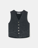 Gilet sans manches en jean noir_5