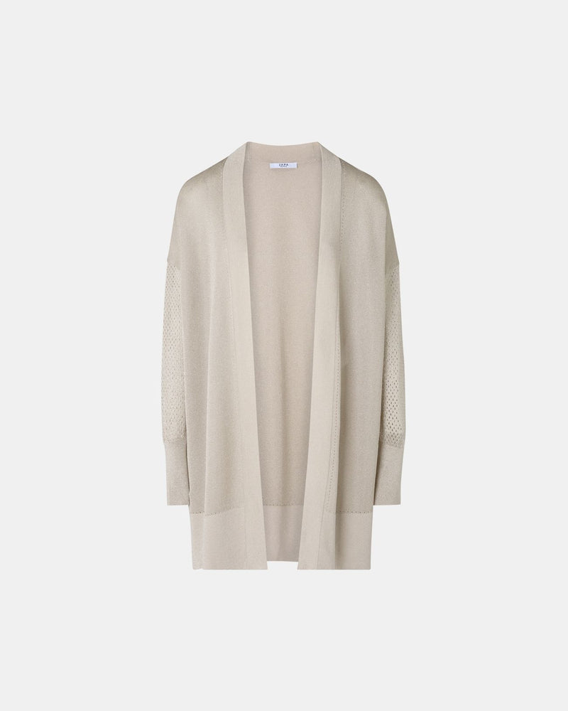 Gilet long ajouré champagne pailleté_5
