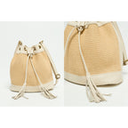 Bolso De Hombro Cerise Rafia - Blanco Roto