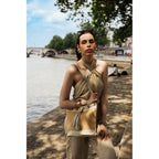 Bolso De Hombro Cerise Rafia - Blanco Roto