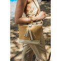 Bolso De Hombro Cerise Rafia - Blanco Roto