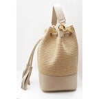 Bolso De Hombro Cerise Rafia - Blanco Roto