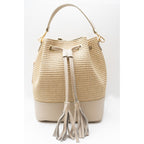 Bolso De Hombro Cerise Rafia - Blanco Roto