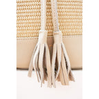 Bolso De Hombro Cerise Rafia - Blanco Roto