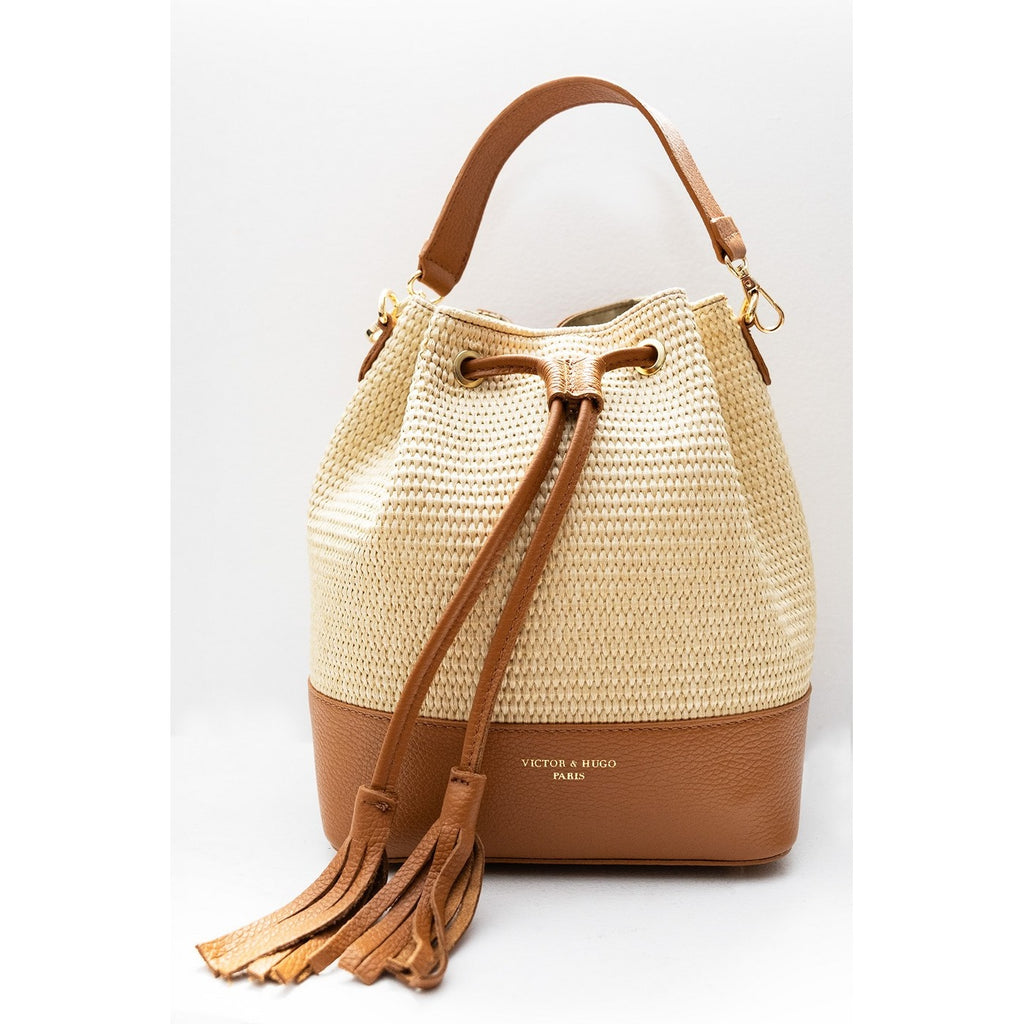Sac A Bandouliere Cerise Rafia - Camel
