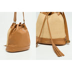 Sac A Bandouliere Cerise Rafia - Camel
