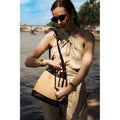 Bolso De Hombro Cerise De Rafia - Negro