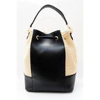 Bolso De Hombro Cerise De Rafia - Negro