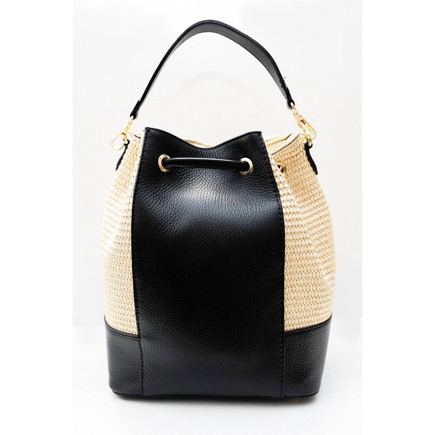 Bolso De Hombro Cerise De Rafia - Negro