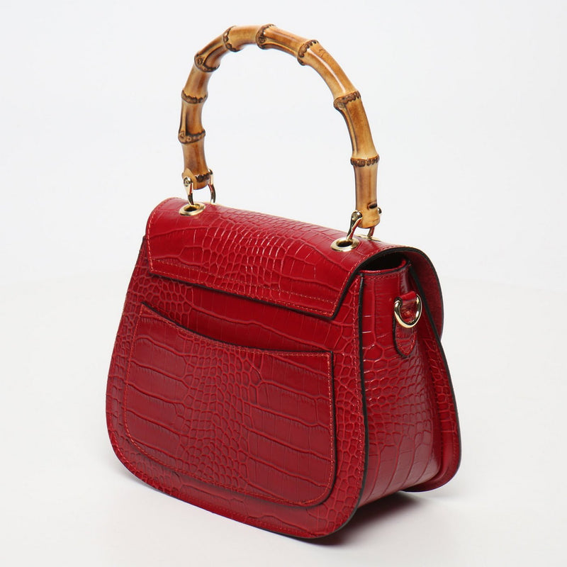 Elia Croco Handbag - Red Cerise - Woman
