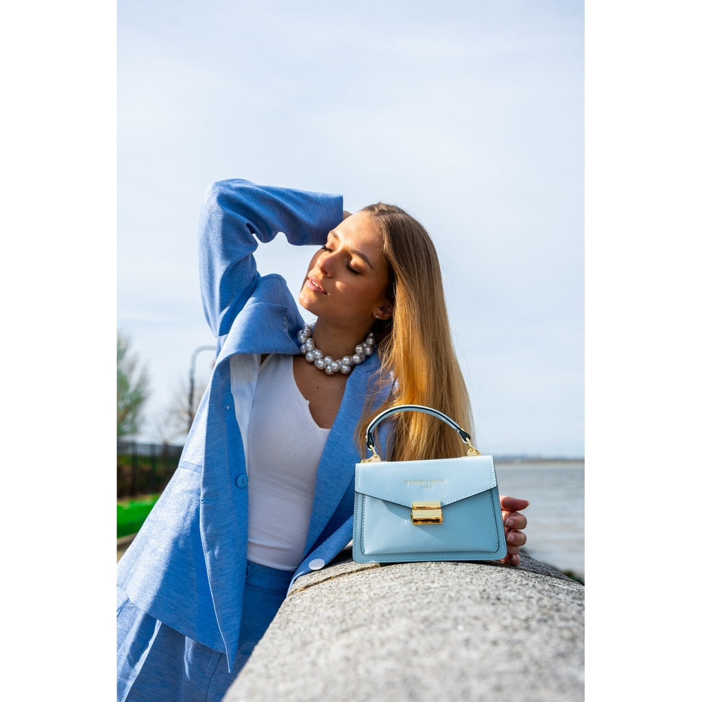 Bolso de hombro Leah - Azul cielo