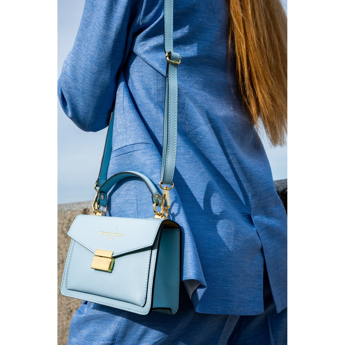 Bolso de hombro Leah - Azul cielo