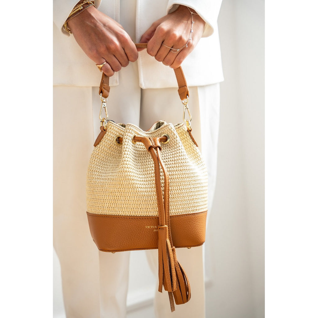 Sac A Bandouliere Mini Livy Rafia - Camel