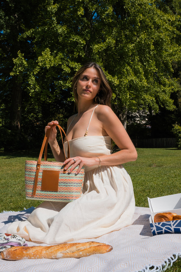 Bolso De Hombro Azura - Coñac / Multi Azul