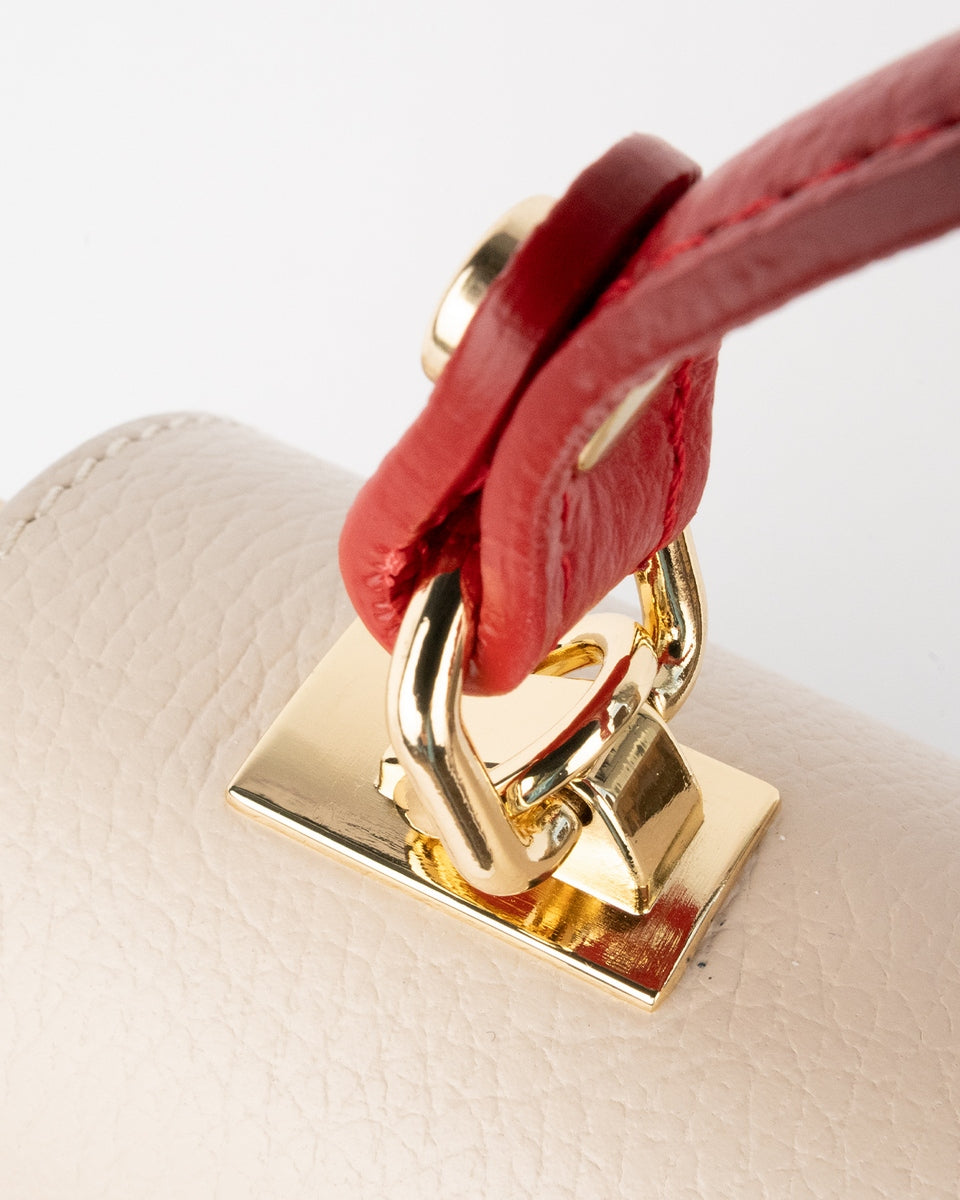 Bolso de hombro Giverny - Marrón + Beige + Rojo