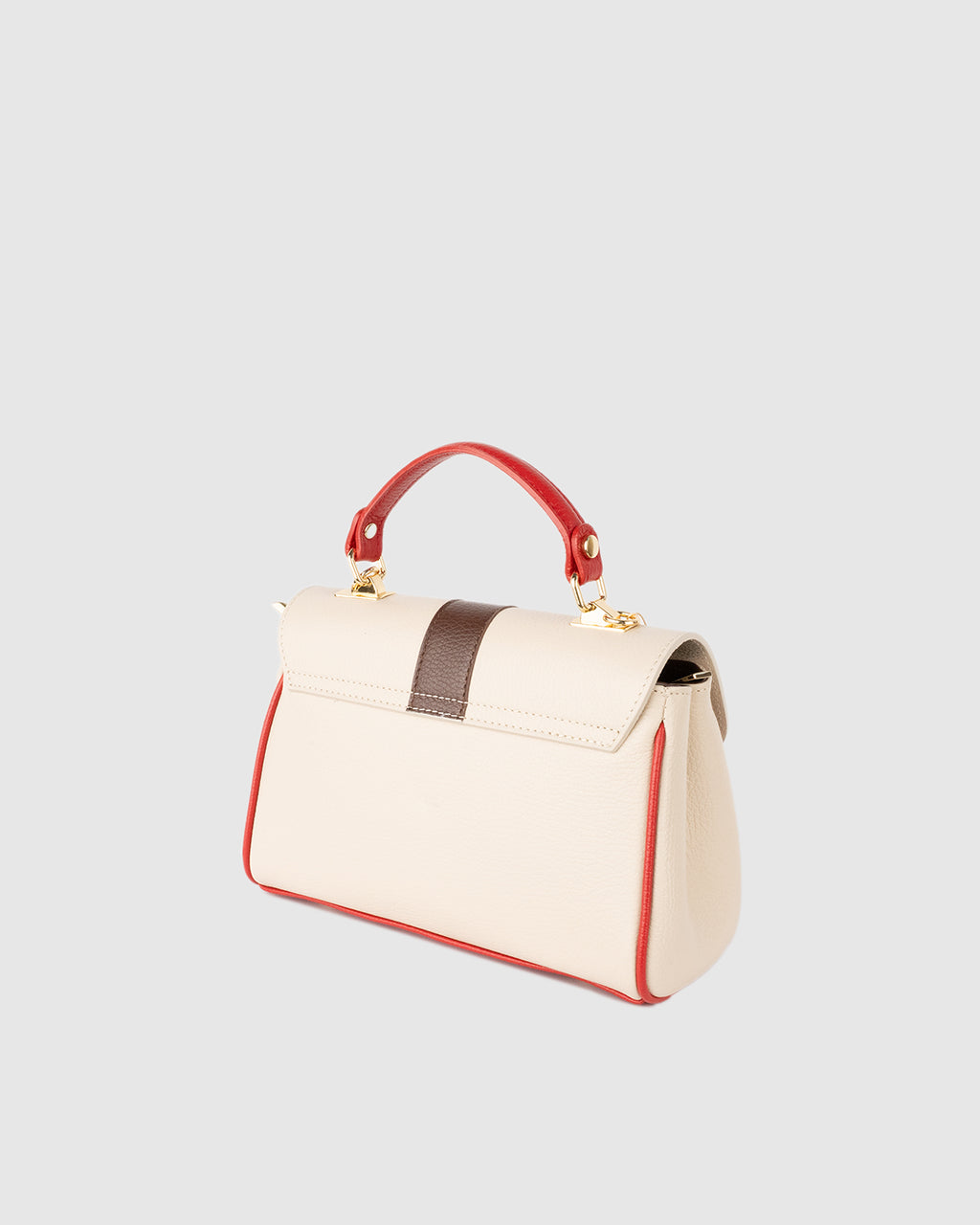 Bolso de hombro Giverny - Marrón + Beige + Rojo