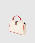 Bolso de hombro Giverny - Marrón + Beige + Rojo