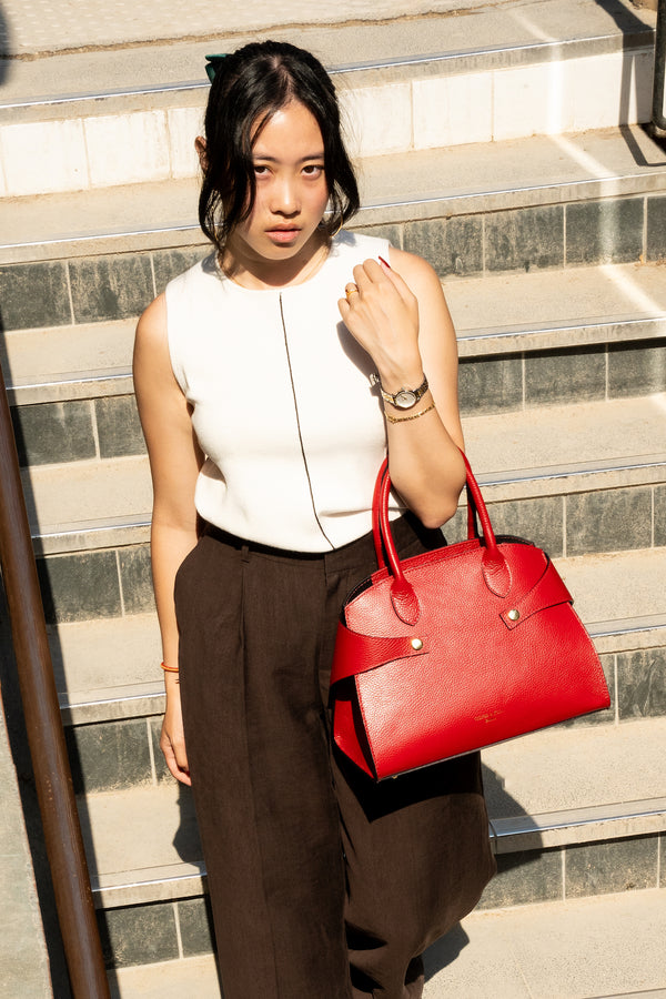 Bolso de hombro Luzd - Rojo oscuro