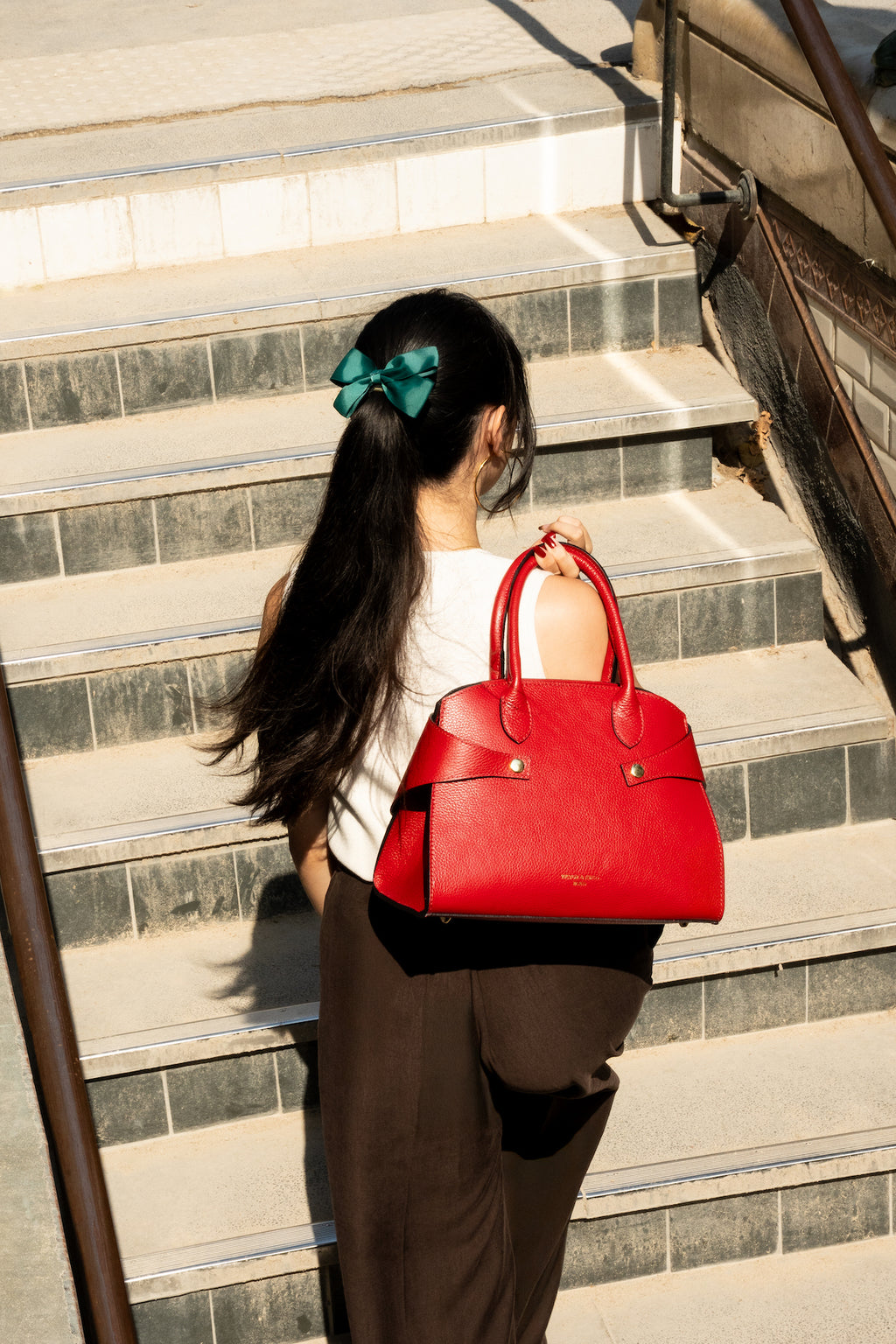 Bolso de hombro Luzd - Rojo oscuro
