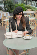 Bolso de hombro Briana de cocodrilo - Beige