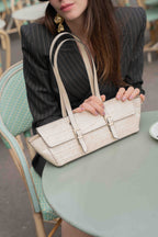 Bolso de hombro Briana de cocodrilo - Beige