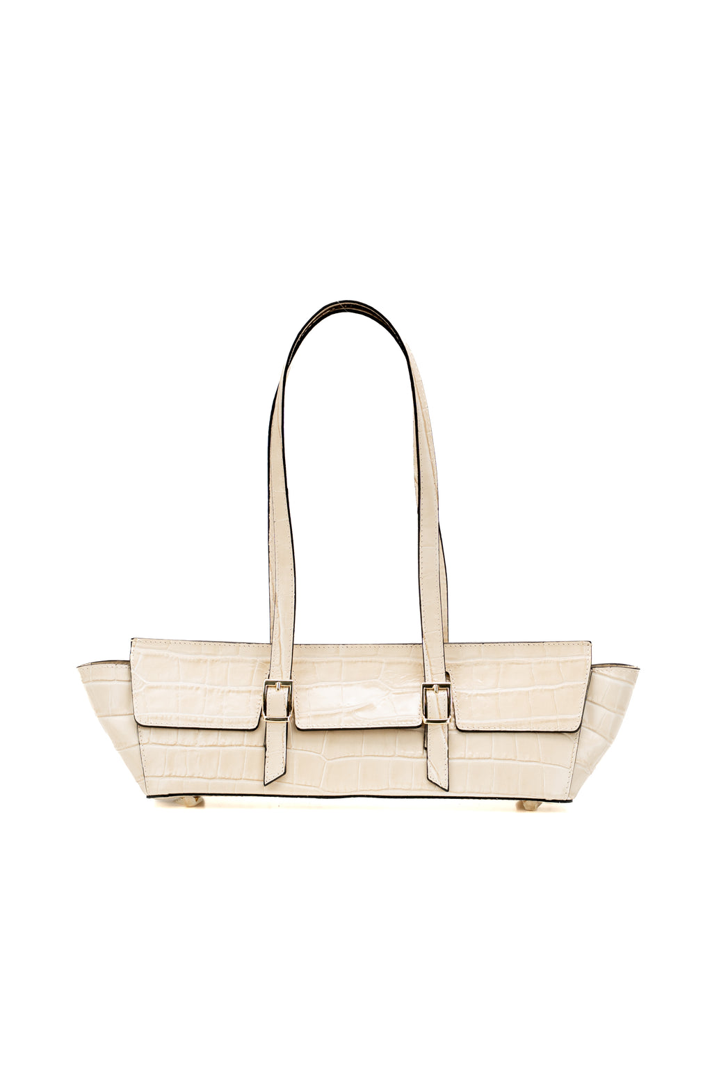 Bolso de hombro Briana de cocodrilo - Beige