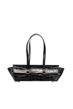 Bolso de hombro Briana de cocodrilo - Negro