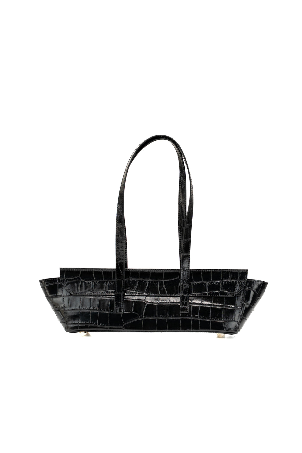 Bolso de hombro Briana de cocodrilo - Negro