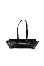 Bolso de hombro Briana de cocodrilo - Negro