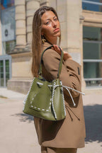 Sac A Bandouliere Claudia - Vert Olive/Blanc