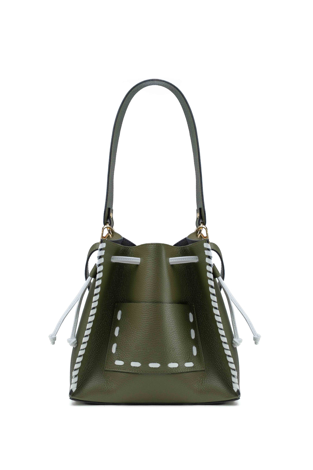 Sac A Bandouliere Claudia - Vert Olive/Blanc