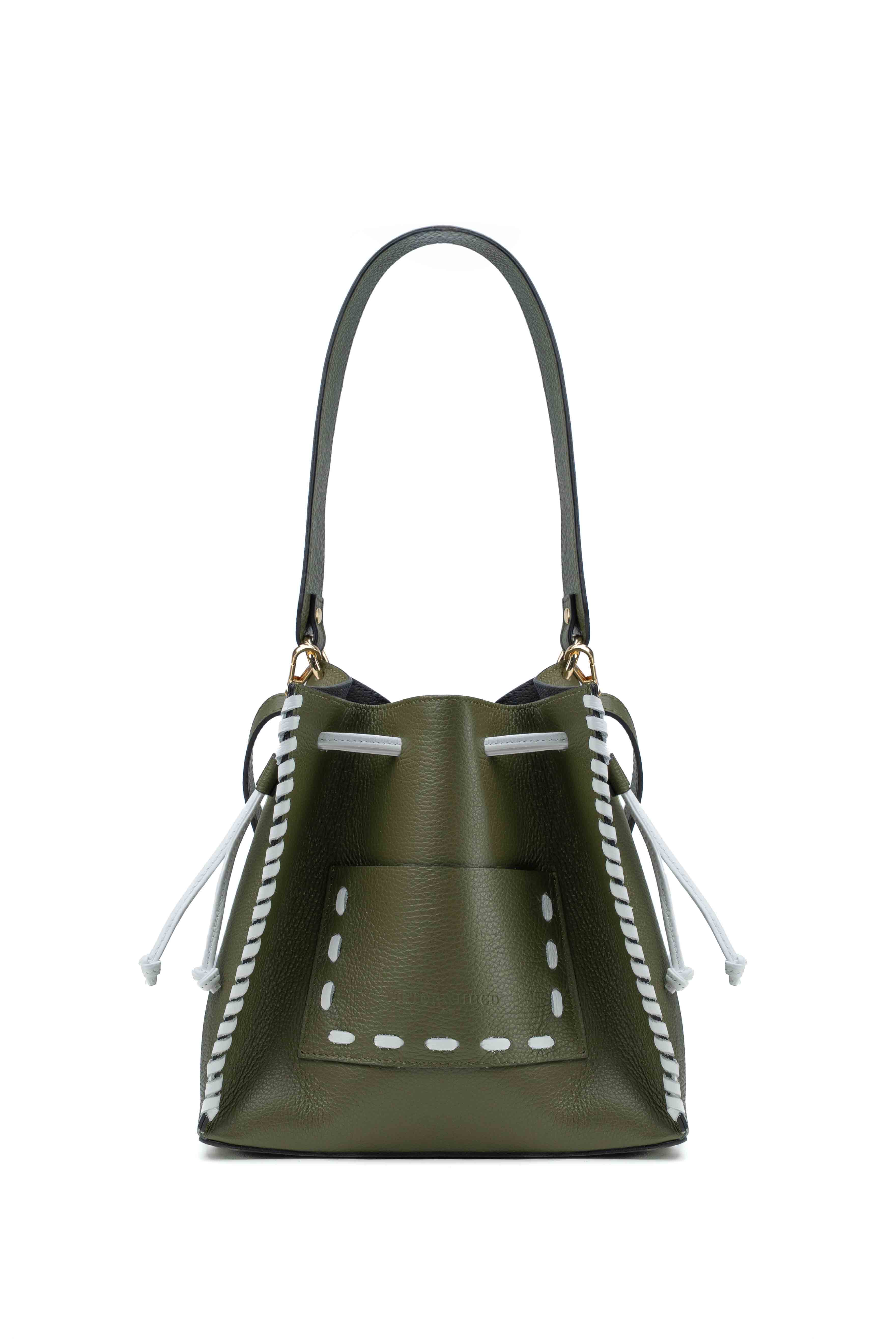 Sac A Bandouliere Claudia - Vert Olive/Blanc