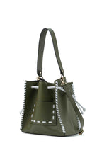 Sac A Bandouliere Claudia - Vert Olive/Blanc
