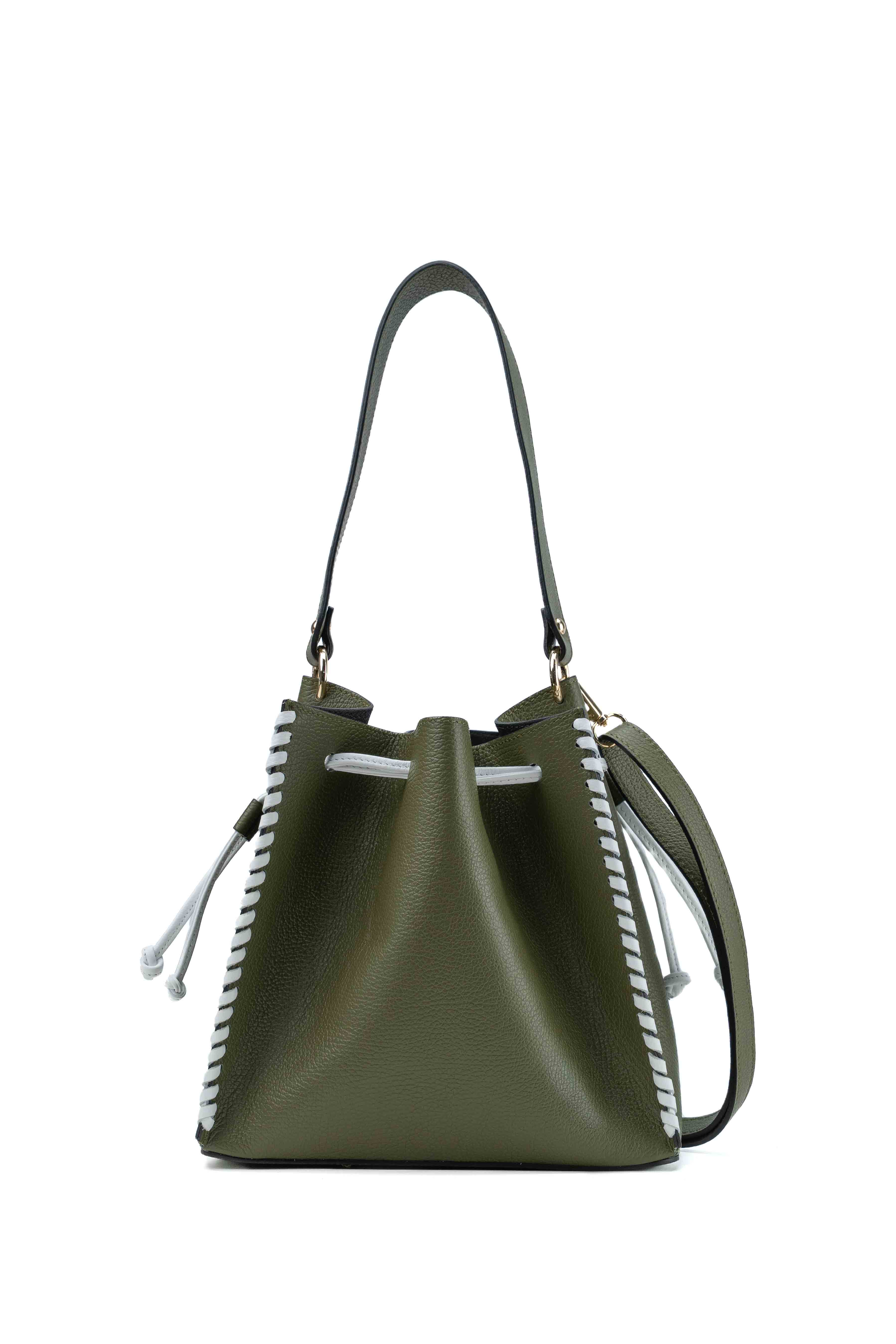 Sac A Bandouliere Claudia - Vert Olive/Blanc