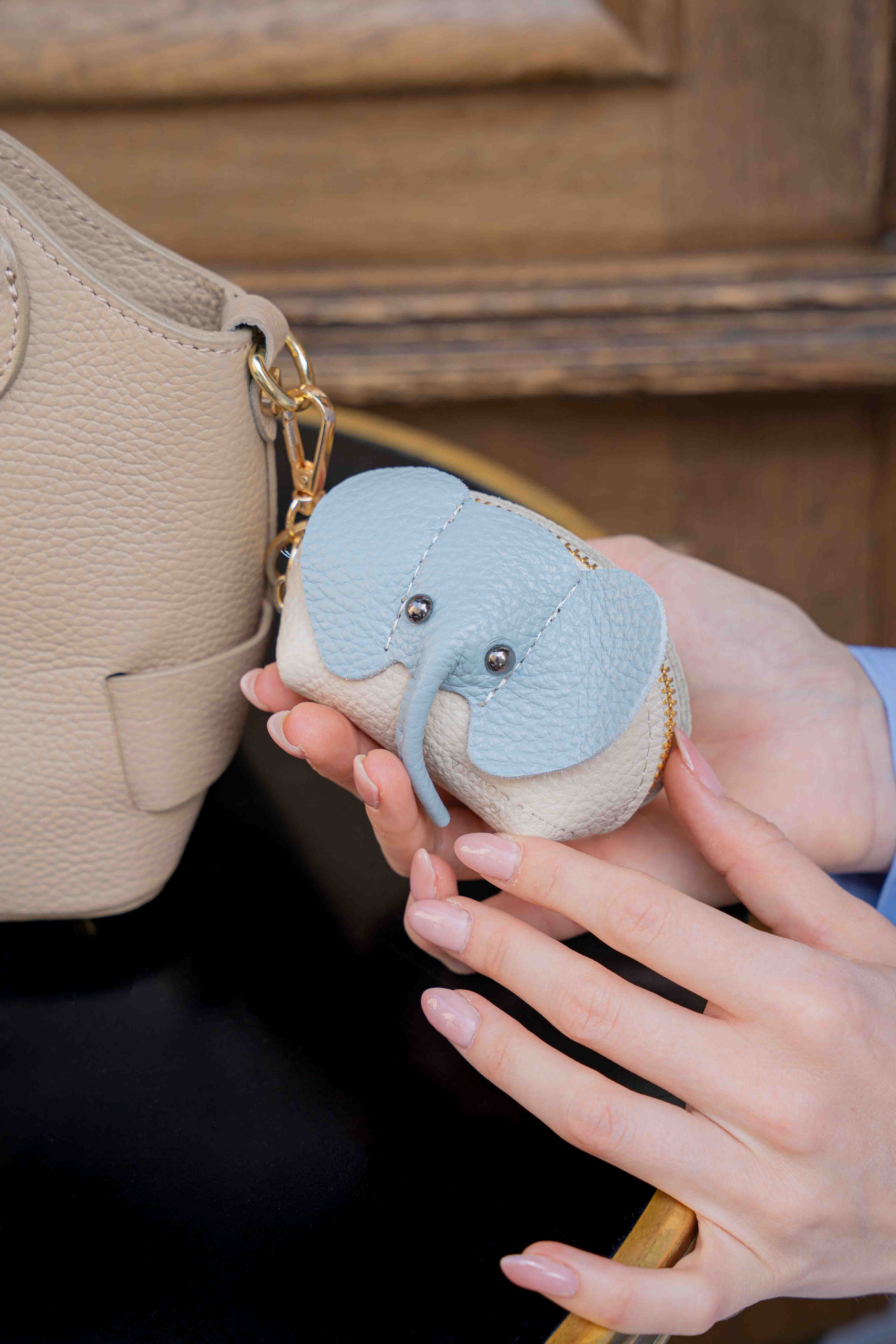 Monedero Jim - Beige/Azul cielo