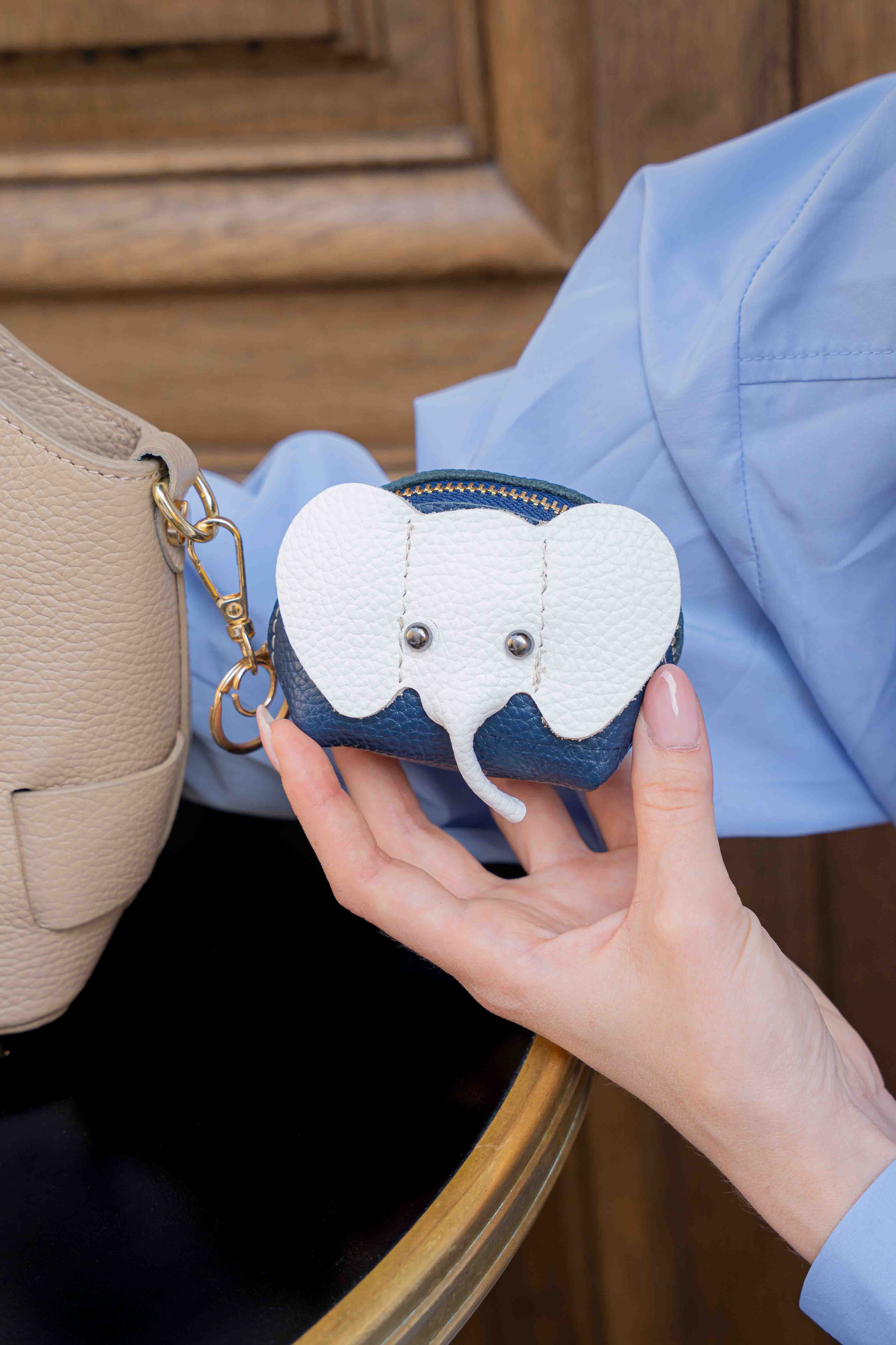 Jim Coin Purse - Navy Blue/Off White