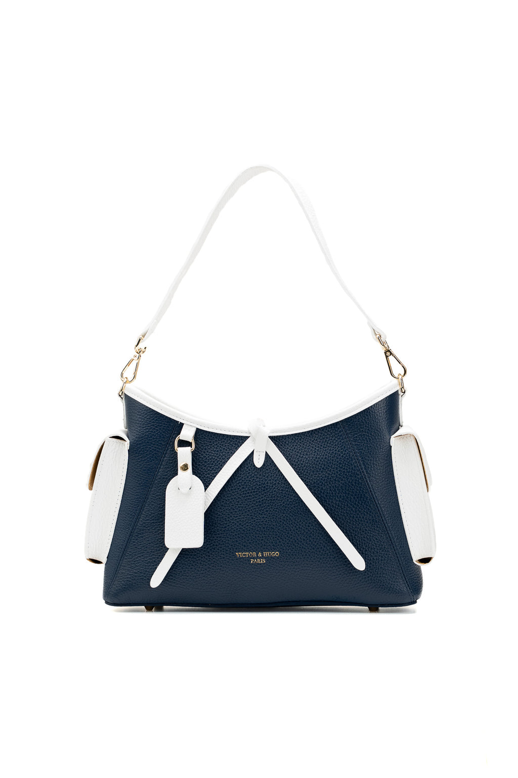Kate Shoulder Bag - Navy Blue/White